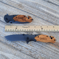 Olive Wood Pocket Knife Personalized