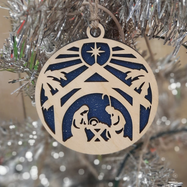 Star Filled Night Nativity Ornament