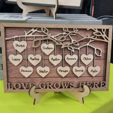 Love Grows Here Personalized Sign