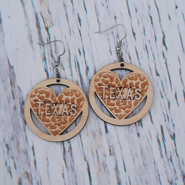 Texas Leopard Heart Paint-your-own Drop Earrings