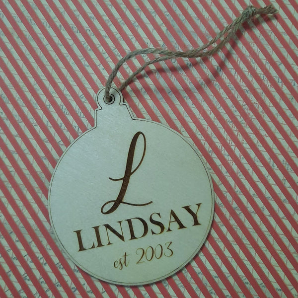 Last Name & Year Personalized Ornament
