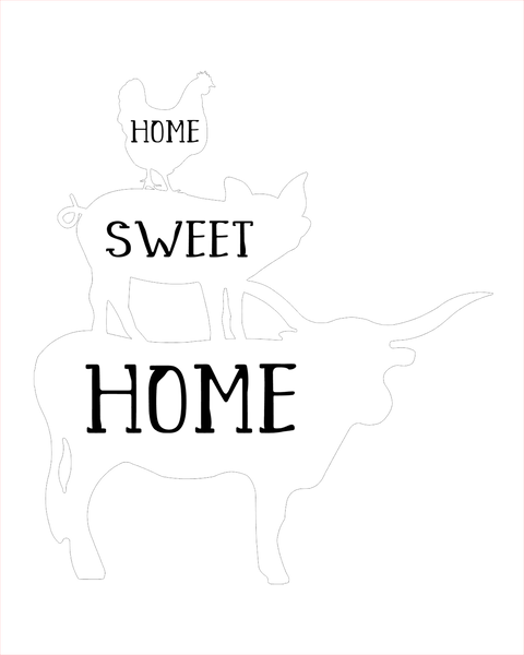 Home Sweet Home farm animals 8x10 DIGITAL FILE ONLY